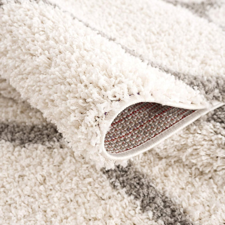 SANAT Madrid Shaggy Teppich Rund - Hochflor Teppiche für Wohnzimmer, Schlafzimmer, Küche - Morocco C