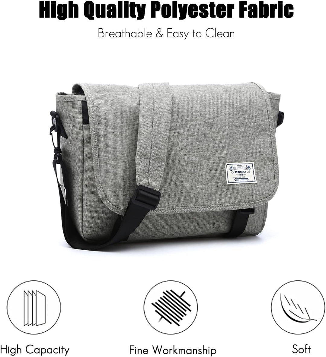 FANDARE Messenger Bag Umhängetasche Schultertasche Laptoprucksäcke Tasche Kuriertasche Polyester Hel