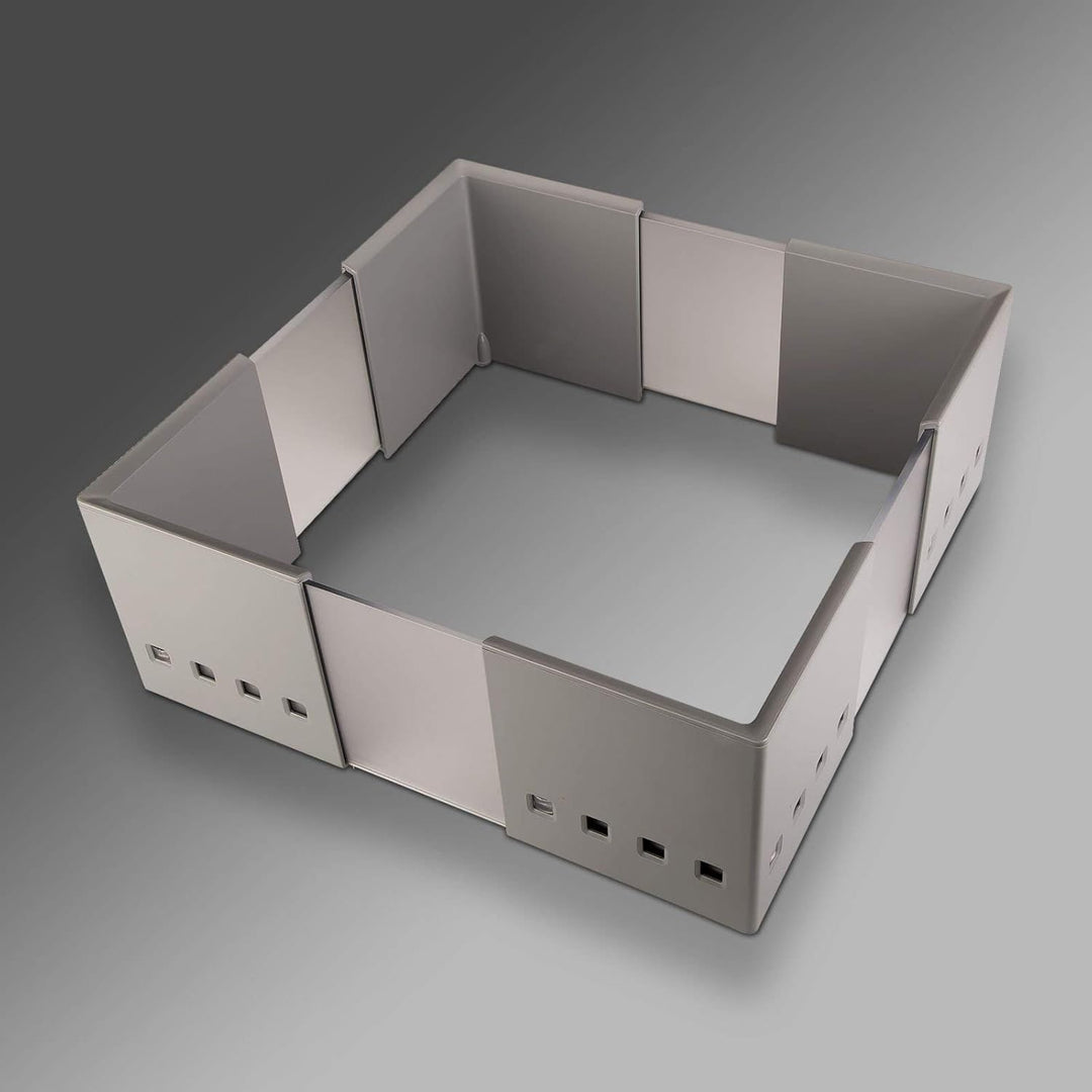 4er Set SO-TECH® CuisioFlex Trennwand Organisationsrahmen Aluminiumgrau/Weiss transluzent 4 Stück -