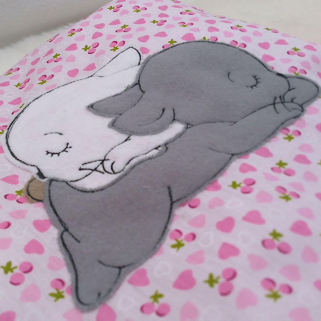Puppenbettwäsche rosa Herzchen-Design, 4 Variaten, für Puppenwagen,-bett oder Puppenbuggy (Kuschelha