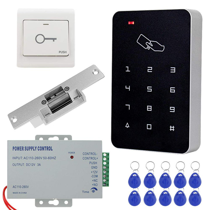 KDL Komplettes RFID-Zutrittskontrollsystem-Kit mit Stand-Along-Tastatur und Schliesser, DC12V / 3A-N