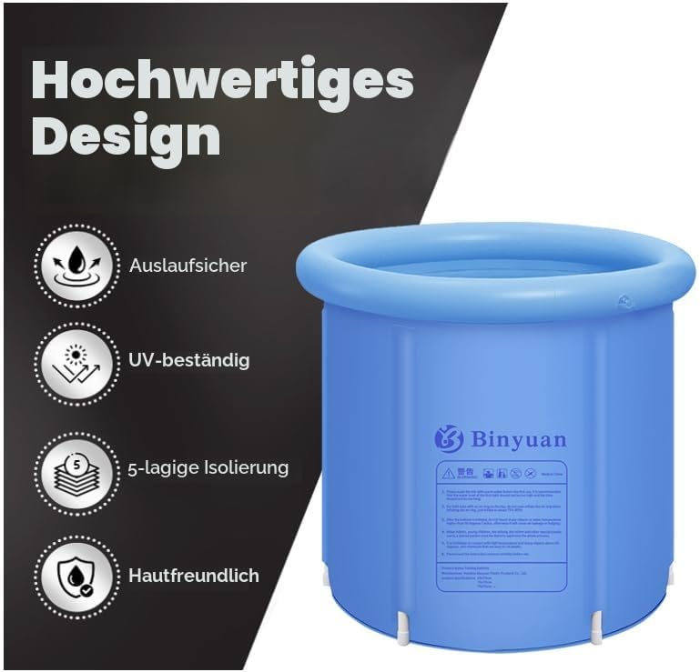 Aufblasbare Faltbare Badewanne Erwachsene, 75x75cm Faltbar Eisbad Eistonne Badewanne FüR Hydrotherap