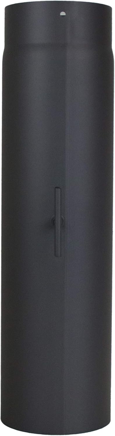 Ofenrohr 500 mm Verlängerung mit Drosselklappe - im Durchmesser Ø 150 mm - Farbe: gussgrau - Rauchro