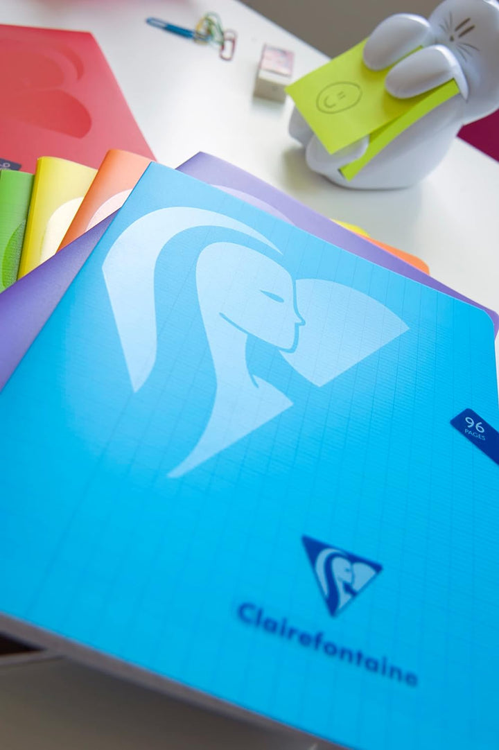 Clairefontaine 393362C - Packung mit 10 Heften Mimesys DIN A4+, 24x32cm, 48 Blatt kariert, 90g, Einb