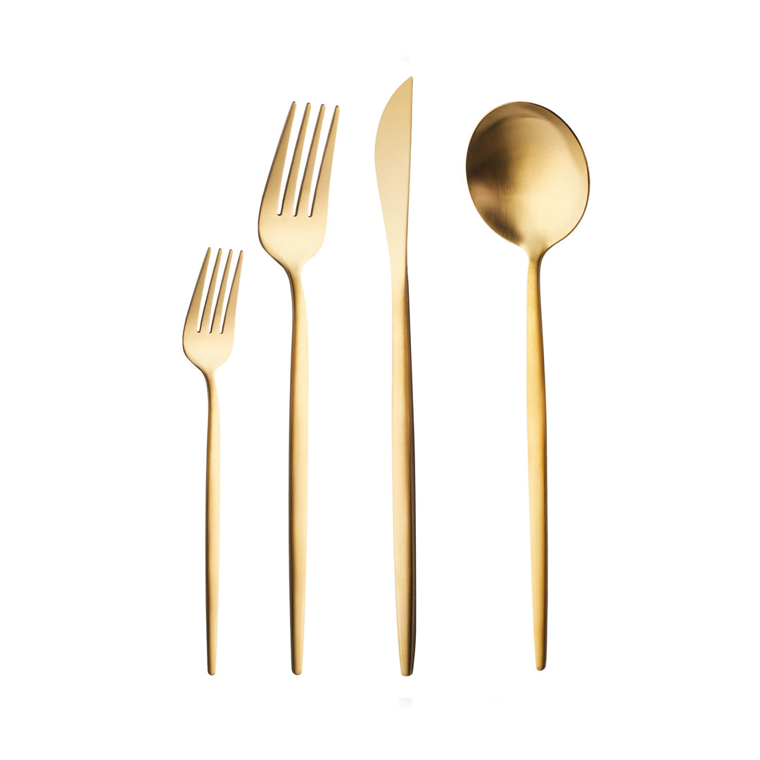 Karaca Bella 24-tlg Edelstahl Besteck Set für 6 Personen, Modern Langlebig, Rostfrei Besteckset, Spü