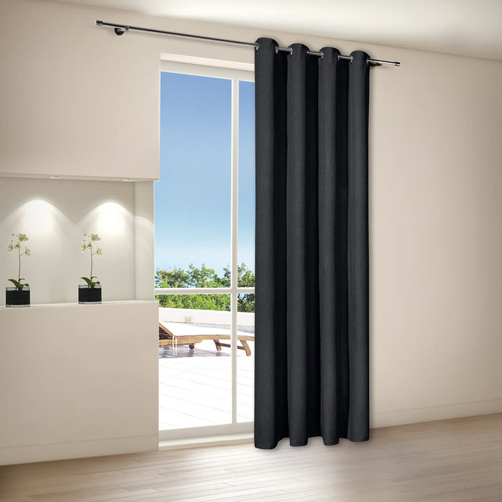 Happy Home Ösenschal Claudius Blickdicht B/H: 140 x 235 cm (schwarz), Schwarz