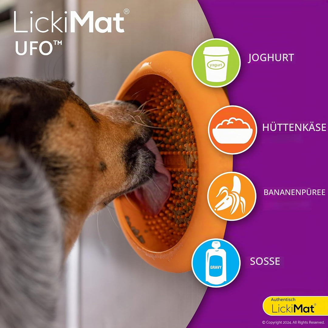 LickiMat UFO Ablenker für Baden, Duschen und Pflegen, Naturkautschuk, grosser Schnuller, Lecknoppen,
