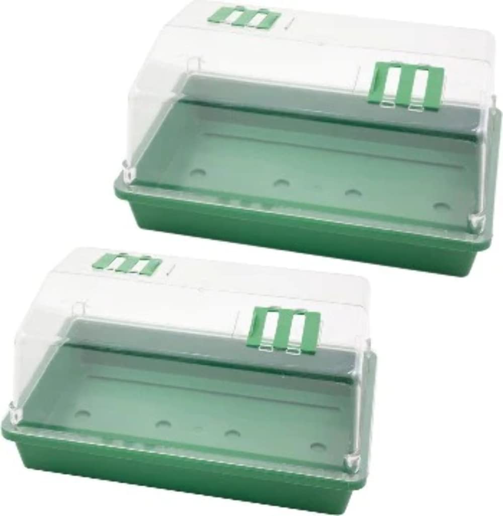 4X Stück Anzuchtboxen / Anzuchtschränke mit Deckel 18 x 38 x 24 cm - Propagator/Gemüsegartenwanne