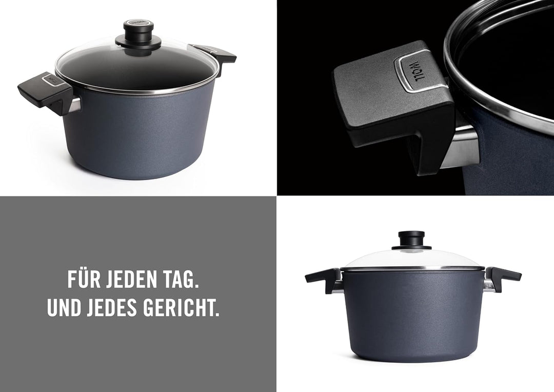 Woll Diamond Lite Topf mit Glasdeckel in Box - Induktiv -, Ø 24 cm, 13.5 cm hoch, 5.5 Liter - Geeign
