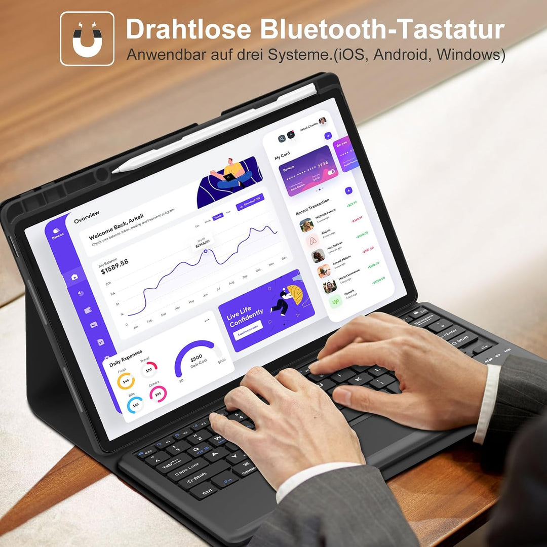Tastatur für Lenovo Idea Tab Pro 12.7" 2025 mit Touchpad, Hülle mit Tastatur für Lenovo Idea Tab Pro
