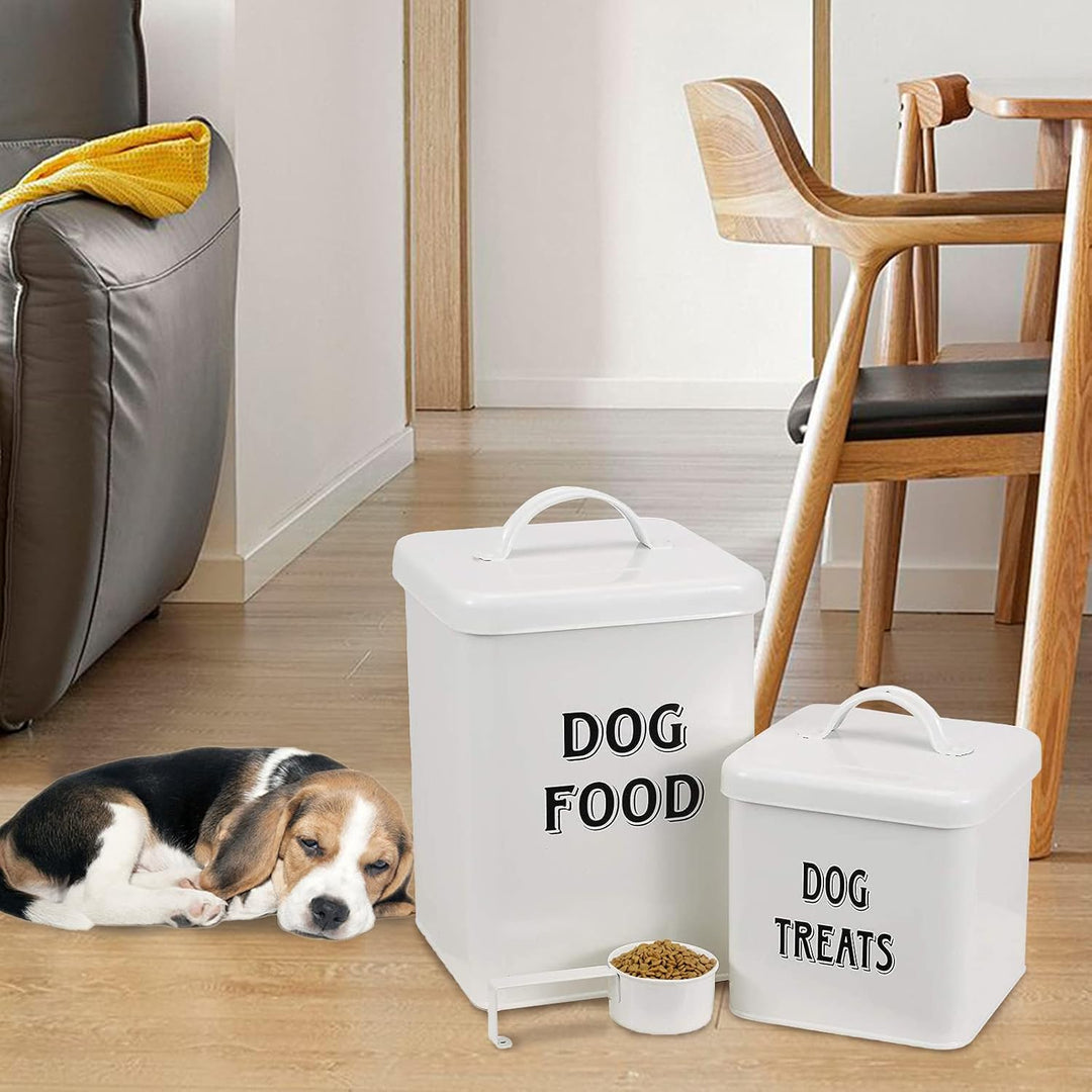 Pethiy Hundefutter und hundeleckerli behälter Set mit Schaufel –Beschichteter Kohlenstoffstahl – dic