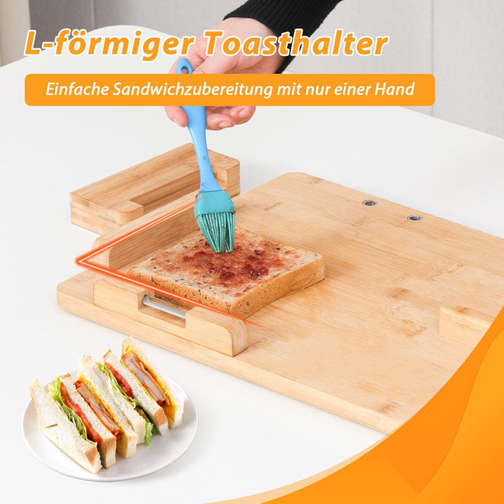 TYYIHUA Einhand-Schneidebrett, einhänderbrett, rutschfest mit Brotstoppern und Spikes, perfekt für A