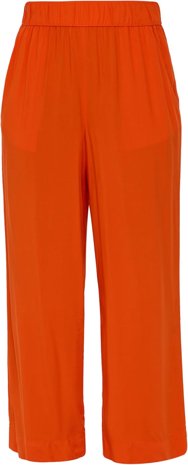 s.Oliver Damen Hose lang, Wide Leg Hose Lang, Wide Leg 48 Orange, 48 Orange