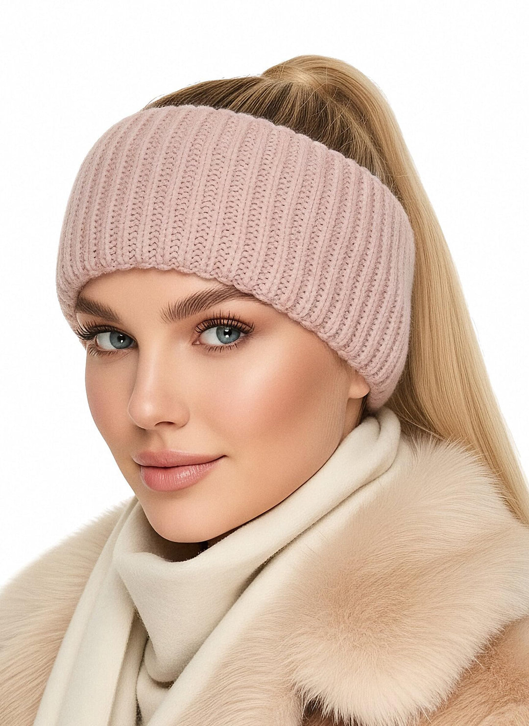 Baesics Stirnband Rosa für Damen & Herren – warme & elastische Unisex Ohrenwärmer mit Fleecefutter -