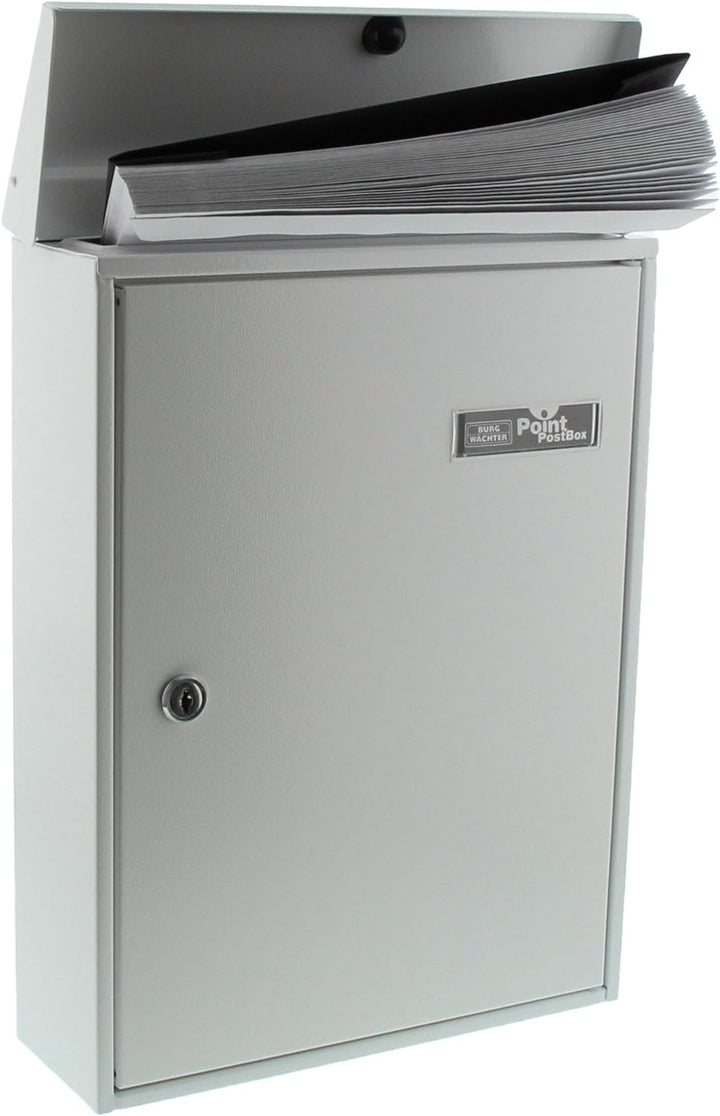 Burg-Wächter Briefkasten, Namensschild, A4 Einwurf-Format, Verzinkter Stahl, Strukturlackiert, Lette