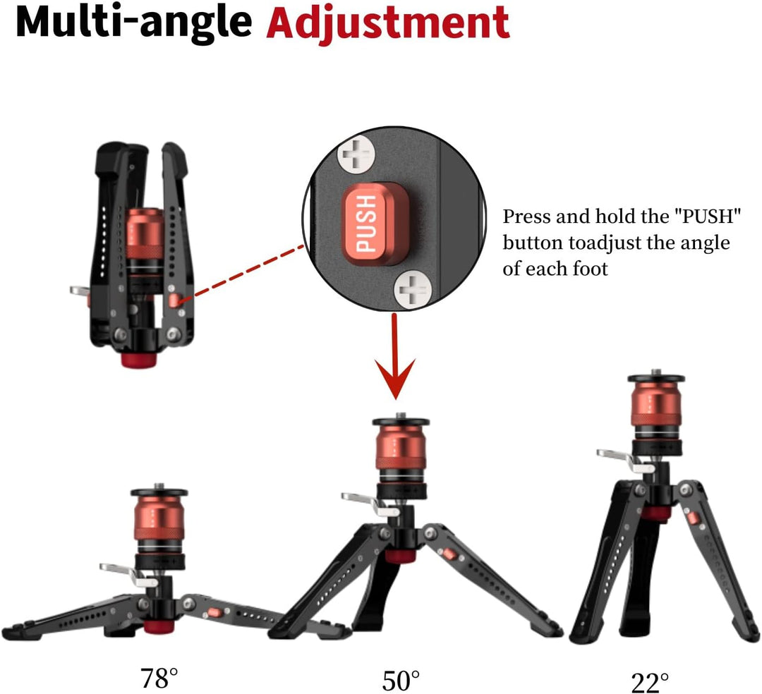 IFOOTAGE Cobra 3 Base-P,Tragbares Mini-Tischstativ für Cobra 2 Einbeinstativ, Innovatives Pedaldesig