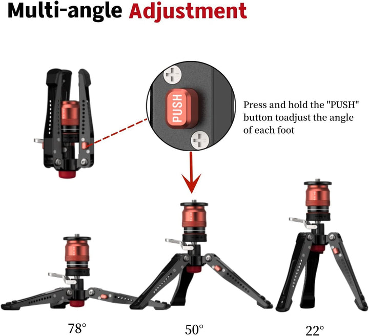 IFOOTAGE Cobra 3 Base-P,Tragbares Mini-Tischstativ für Cobra 2 Einbeinstativ, Innovatives Pedaldesig