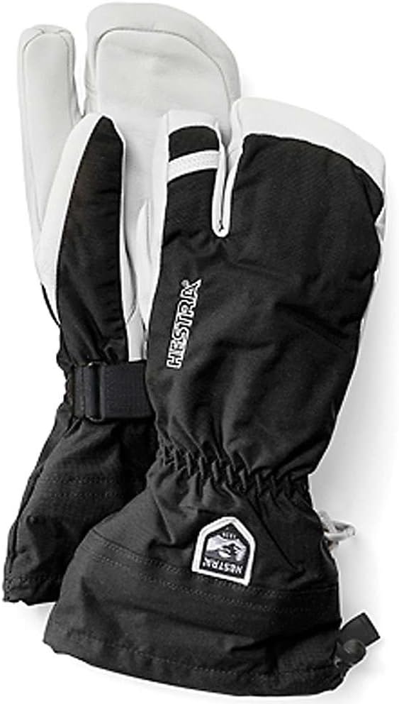 Hestra Army Leder Heli Ski 3 Finger Handschuh 8 Schwarz, 8 Schwarz