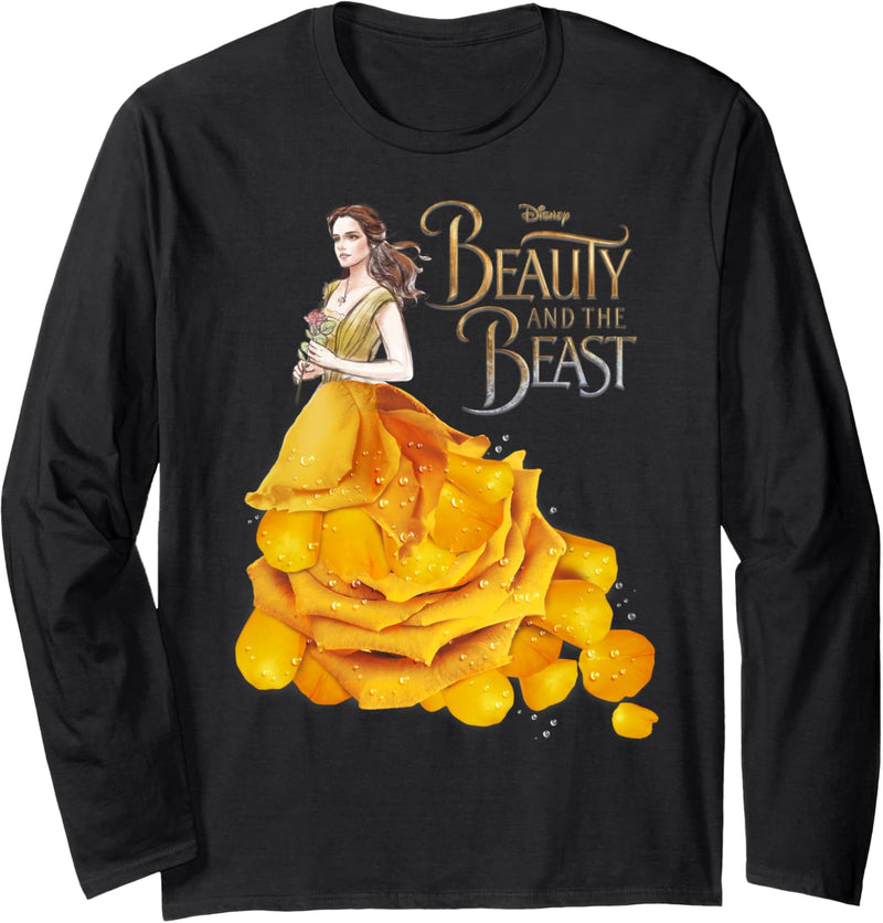 Disney Beauty And The Beast Belle Rose Dress Portrait Langarmshirt