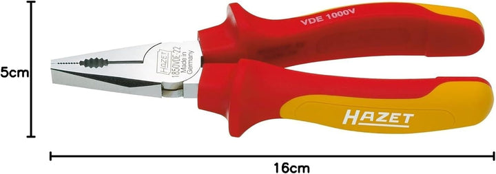 HAZET VDE-Kombinationszange 1850VDE-22 | Induktiv gehärtete Schneiden (Härte: 60 HRC) | Schutzisolie