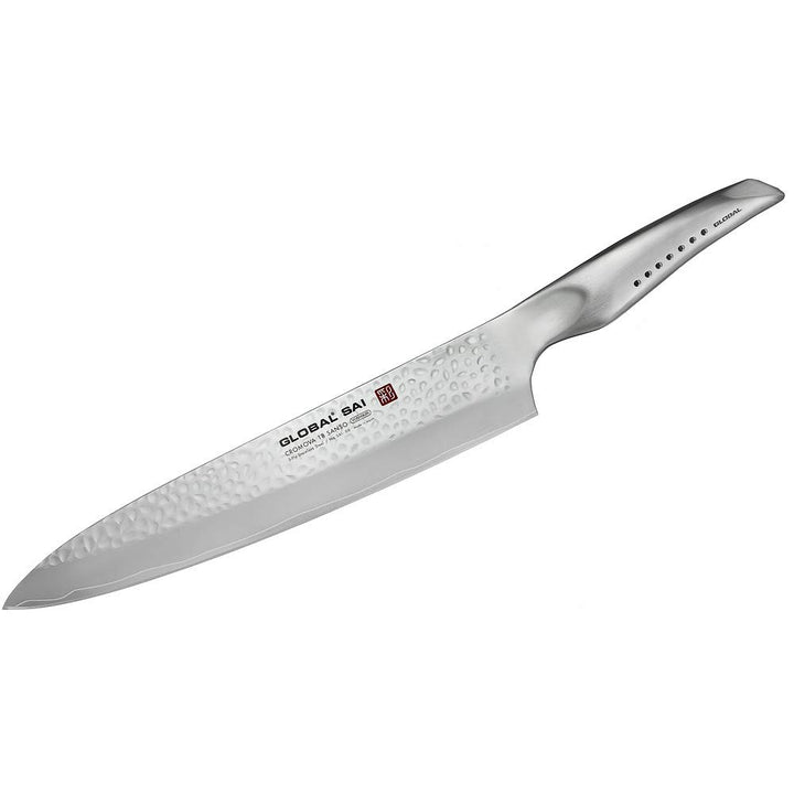 Global SAI-06 Tranchiermesser, Hammerschlagdesign, 25cm, 1 St