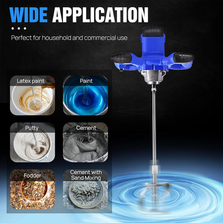 Rührwerk für Beton und Mörtel - 2600 W, 6 Stufig, max. 1500 U/min - Rührgerät, Rührwerkmischer, Mört