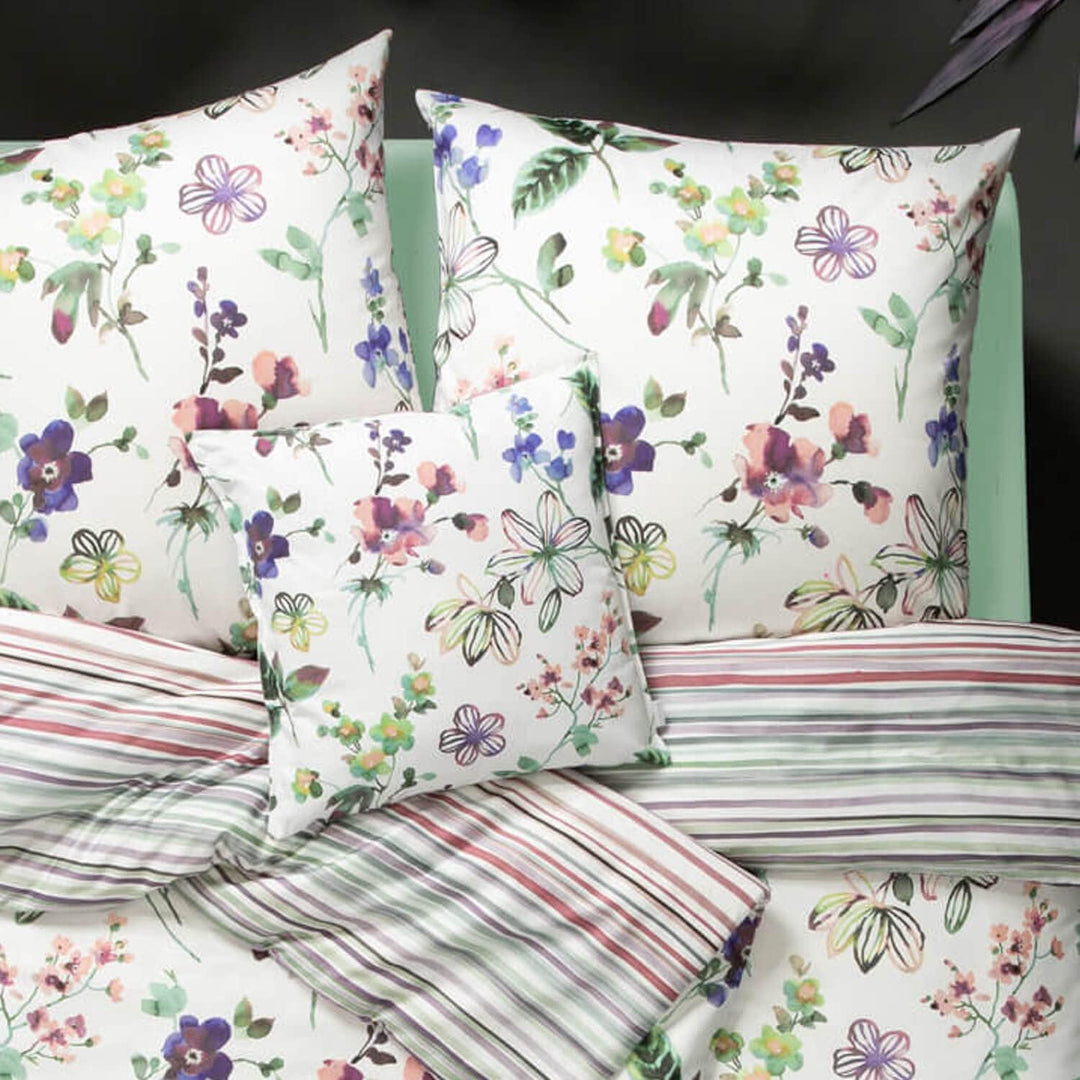 ESTELLA Mako-Satin Bettwäsche Lily Multicolor 1 Bettbezug 135 x 200 cm + 1 Kissenbezug 80 x 80 cm, 1