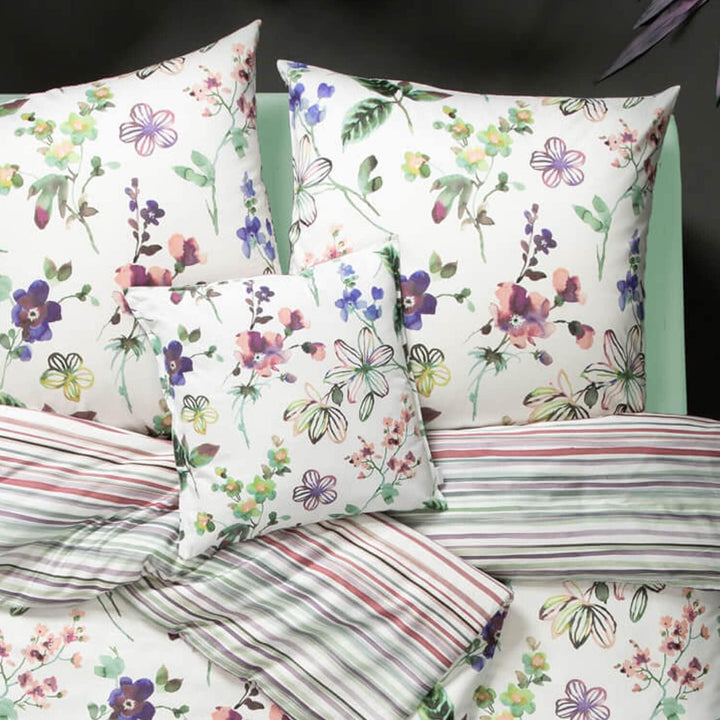 ESTELLA Mako-Satin Bettwäsche Lily Multicolor 1 Bettbezug 135 x 200 cm + 1 Kissenbezug 80 x 80 cm, 1