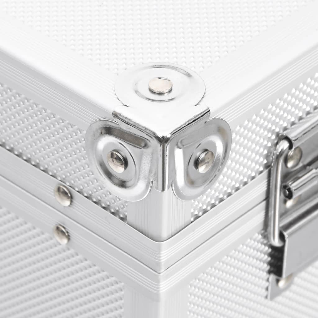 vidaXL Kosmetikkoffer 37x24x40cm Schminkkoffer Schmuckkoffer mehrere Auswahl Silber, Silber