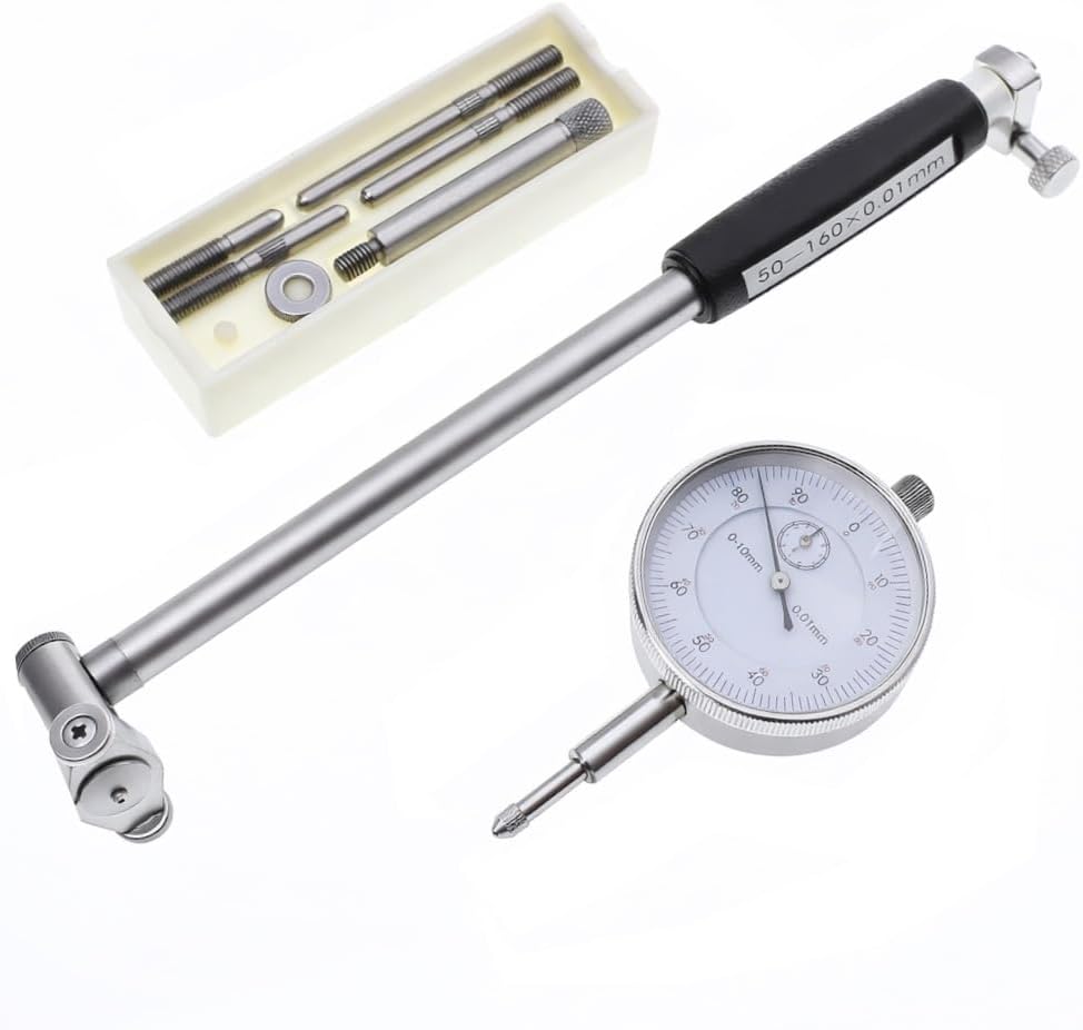 KATSU Innendurchmesser Messuhr Set, 50-160mm Metrisch 0,01mm Präzisions Bohrungslehre Messuhr Zylind