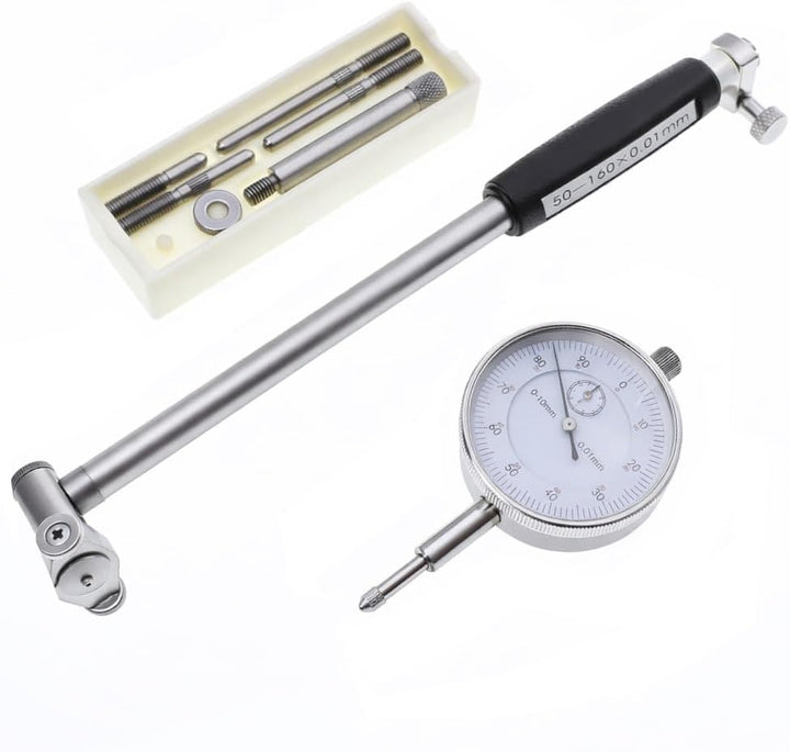 KATSU Innendurchmesser Messuhr Set, 50-160mm Metrisch 0,01mm Präzisions Bohrungslehre Messuhr Zylind