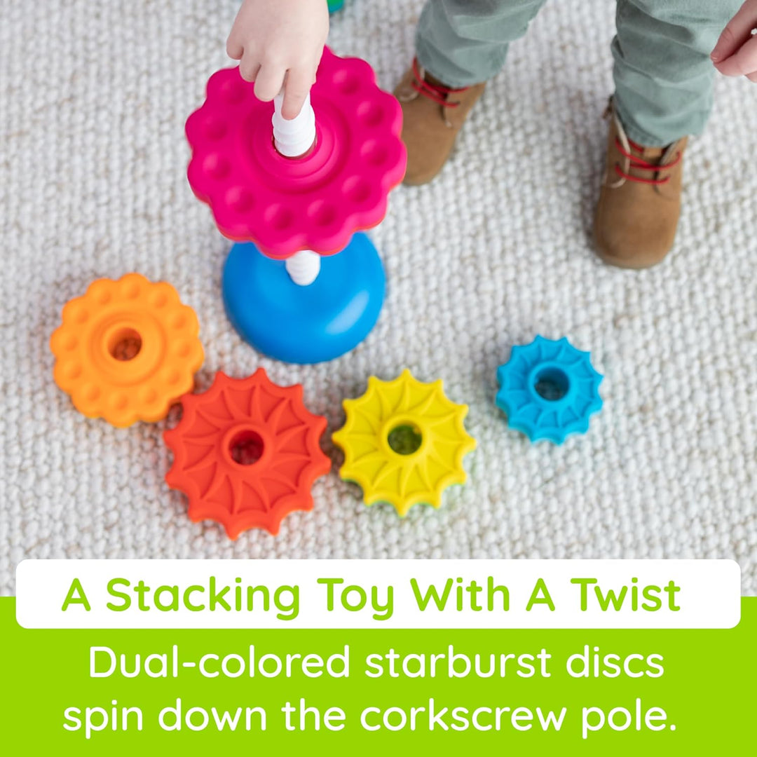 Fat Brain SpinAgain Spinning Toy, Stacking Toy for Babies, Colourful Development Toy, the First Ever