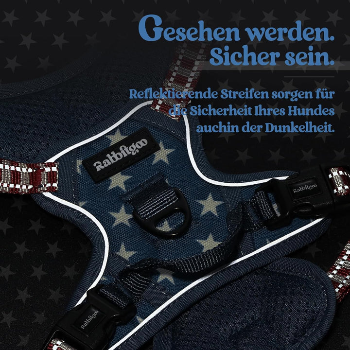 rabbitgoo Hundegeschirr Mittelgrosse Hunde, Anti Zug Geschirr mit Kontrolle, No Pull Verstellbar Hun