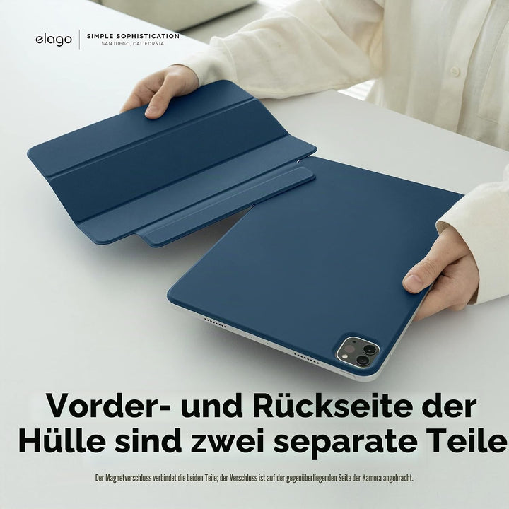 elago Magnetische Folio Hülle Kompatibel mit iPad A16, 10. Generation [10,9"] - Rückwand Kann an Met