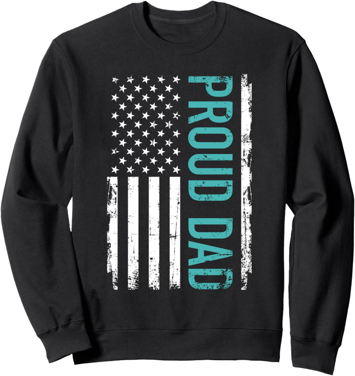 Stolzer Papa Vater USA Amerika Flagge Vatertag Weihnachten Sweatshirt