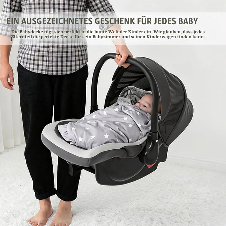 PORFOYO Baby Einschlagdecke, Kinderwagen Kuscheldecke, Babyschale Decke, Einschlagdecke Babyschale,