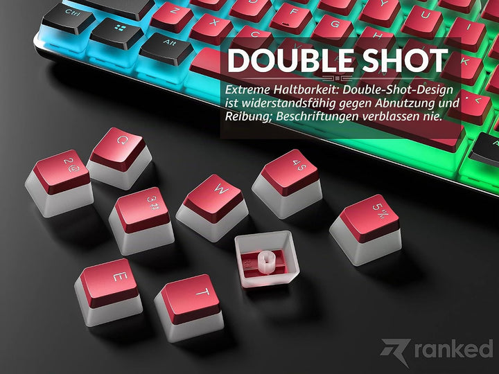 Ranked Pudding PBT-Tastenkappen | 112 Double Shot Transluzent ANSI US- und ISO-Layout | OEM-Profil f