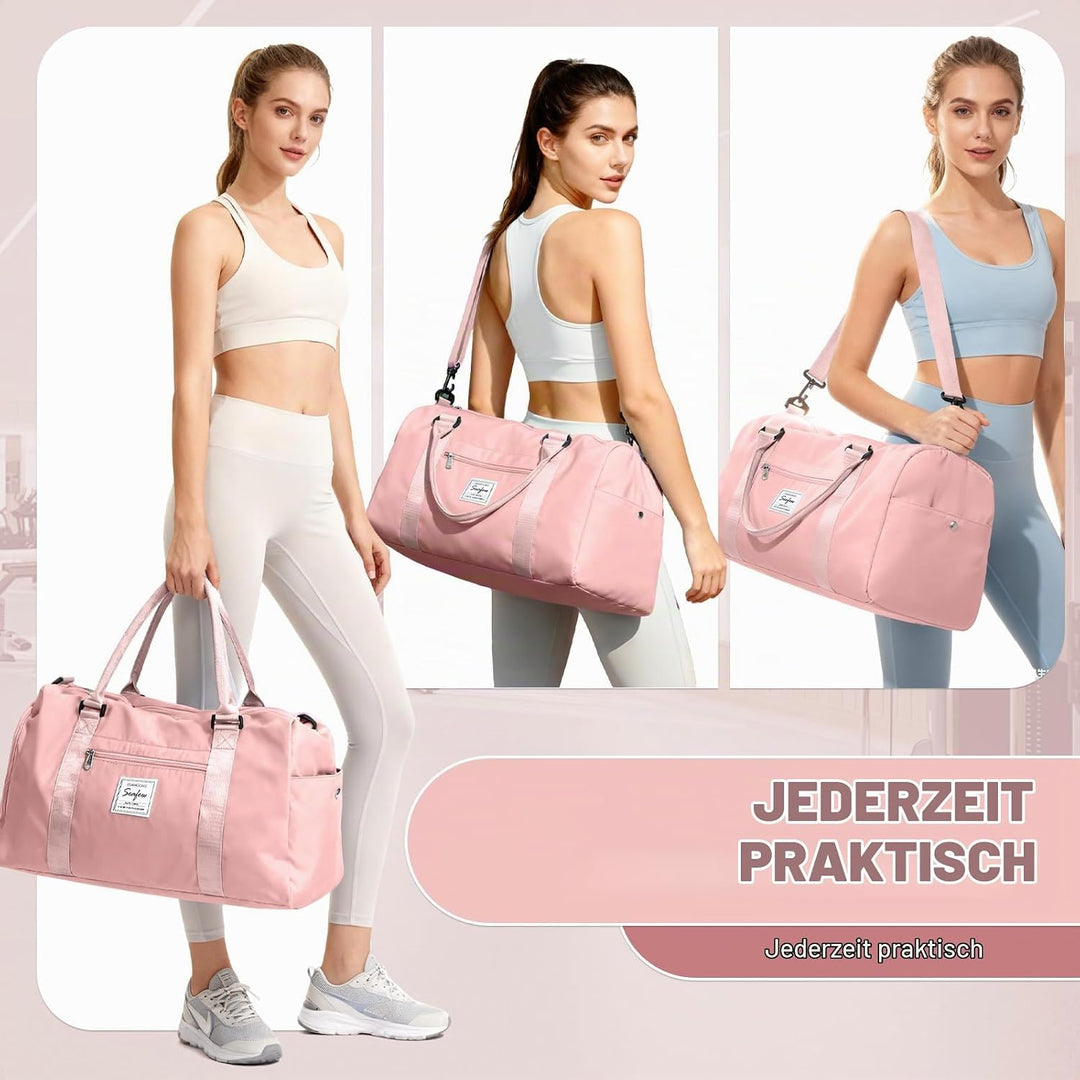 Sport Duffel Bag Damen Herren Sporttasche mit Schuhfach &amp; Nassfach Reisetasche Handgepäck Tasche Spo