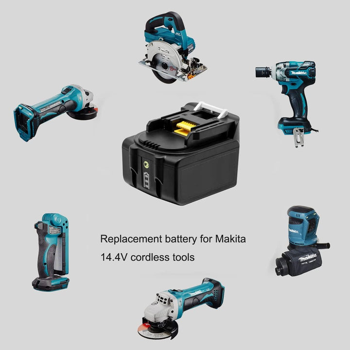 14.4V 5000mAh Werkzeug akku Li-Ion ersetzen für makita BL1450 BL1430 BL1430B BL1415 BL1440 BL1450 19