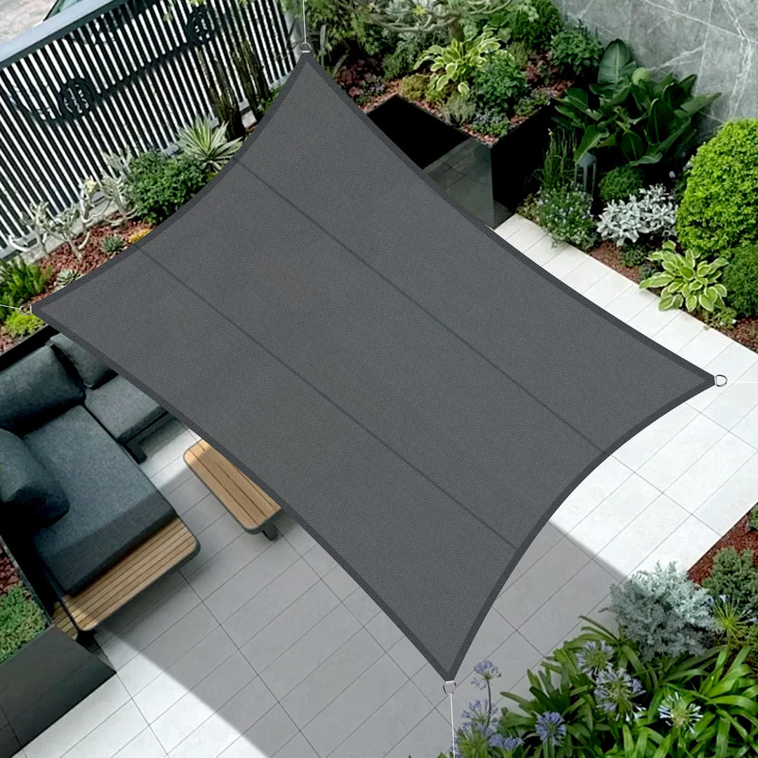COOL AREA Sonnensegel Wasserdicht Rechteckig 5x6m Sonnenschutz 95% UV Schutz Windschutz,Wasserabweis