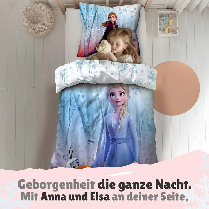 Familando Warme Frozen Die Eiskönigin Bettwäsche für Mädchen · Fleece Mädchenbettwäsche 135x200 80x8