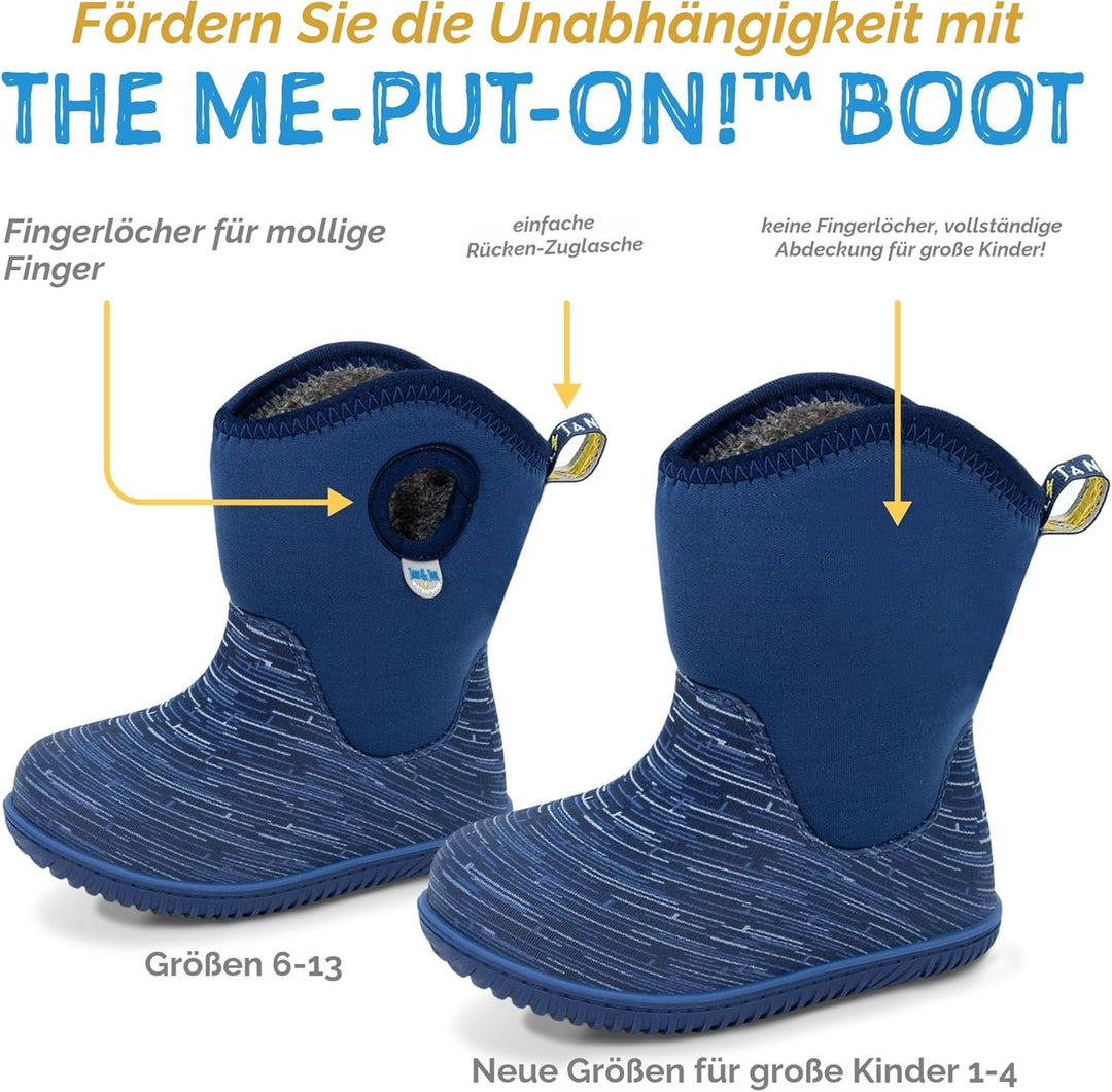 JAN & JUL Wasserdichte Stiefel, Grösse Kinder 22.5 EU Navy Forest, 22.5 EU Navy Forest