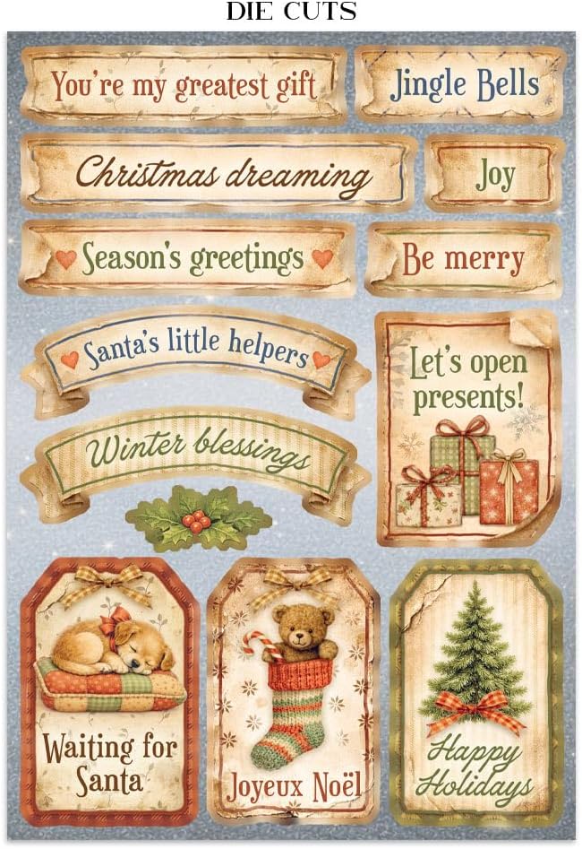 Stamperia - Junk Journal Stickers, Die-Cuts and Backgrounds for Scrapbooks, Albums, Card Making and