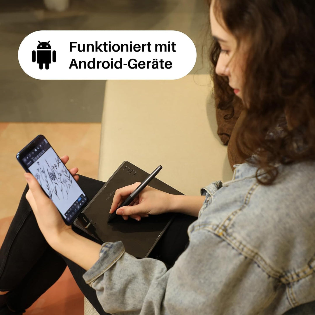 HUION-Grafik-Zeichentablett HS64 8192 ist EIN druckfähiges, batteriefreies Stifttablett 6 &