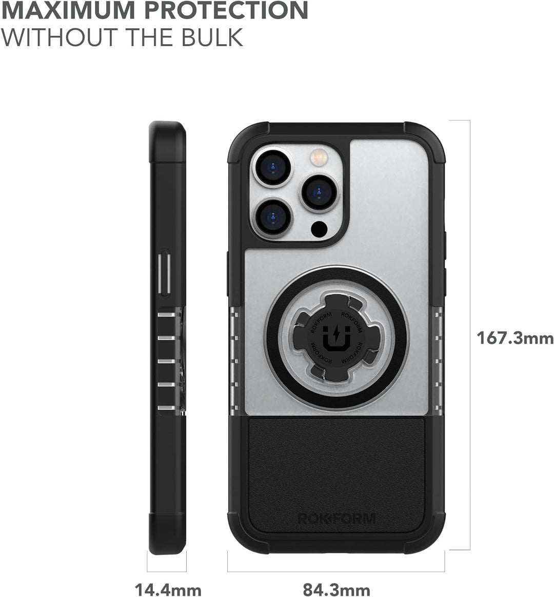Rokform - iPhone 14 Pro Max Hülle, Crystal Series, Dual Magnet + MagSafe kompatibel, klare Apple Hül