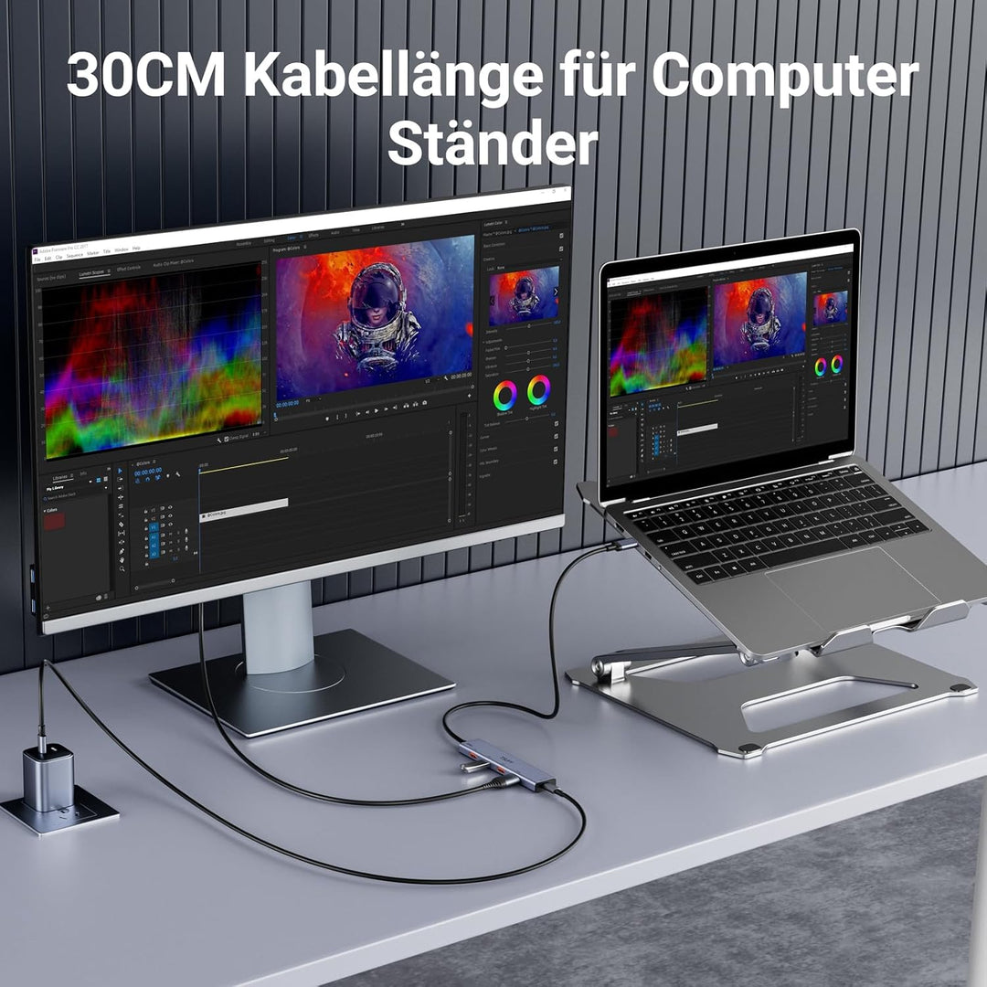TSUPY 10Gbps USB C Hub PD 100W, 4K@ 60Hz HDMI, 3*USB-A 10Gbps, Aluminium USB Hub c Adapter Kompatibe