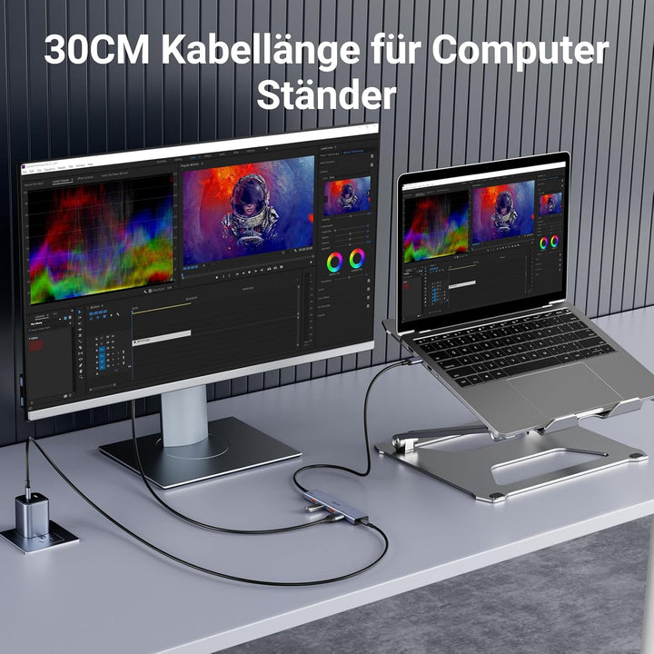TSUPY 10Gbps USB C Hub PD 100W, 4K@ 60Hz HDMI, 3*USB-A 10Gbps, Aluminium USB Hub c Adapter Kompatibe