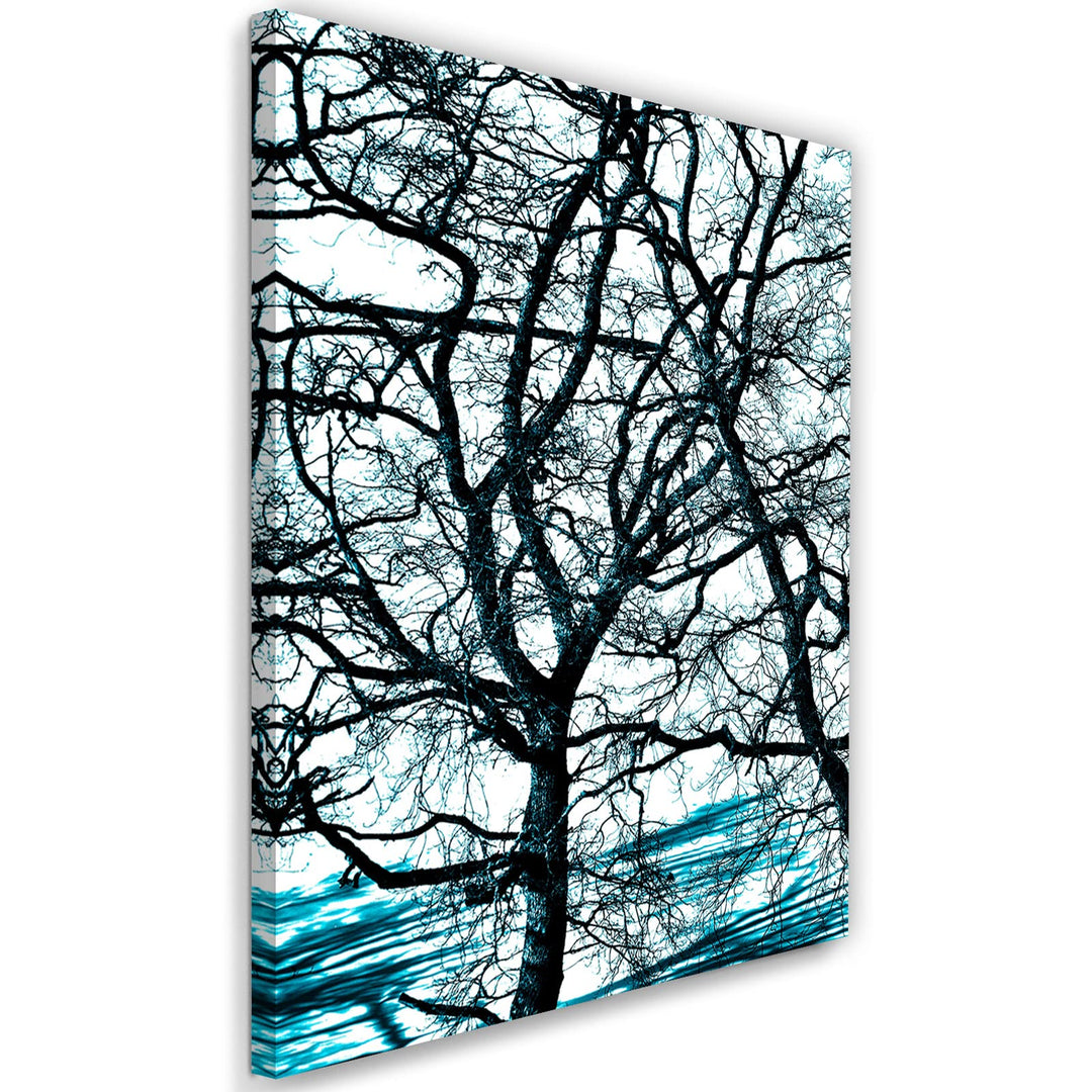 Feeby Vlies Leinwandbild XXL Bäume Pflanzen Natur 80x120 cm Wandbild Kunst Bilder Schlafzimmer Deko