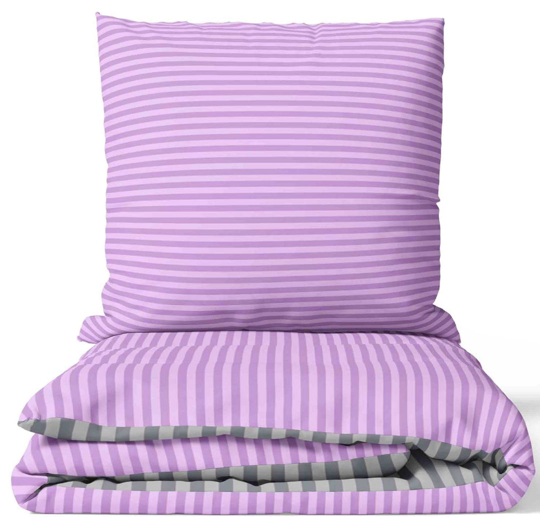 Leonado Vicenti Bettwäsche Ehebett 240x220 Lila Grau Wendebettwäsche-Set Baumwolle Bezug Doppel Kiss