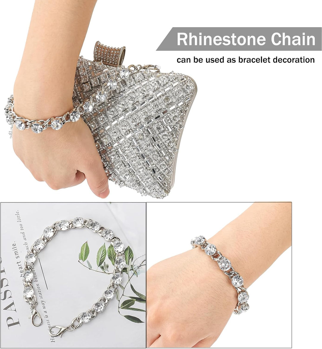 Vintage Clutch Damen, Glitzernde Kleine Abendhandtasche Schultertasche für Hochzeit, Party und Ball